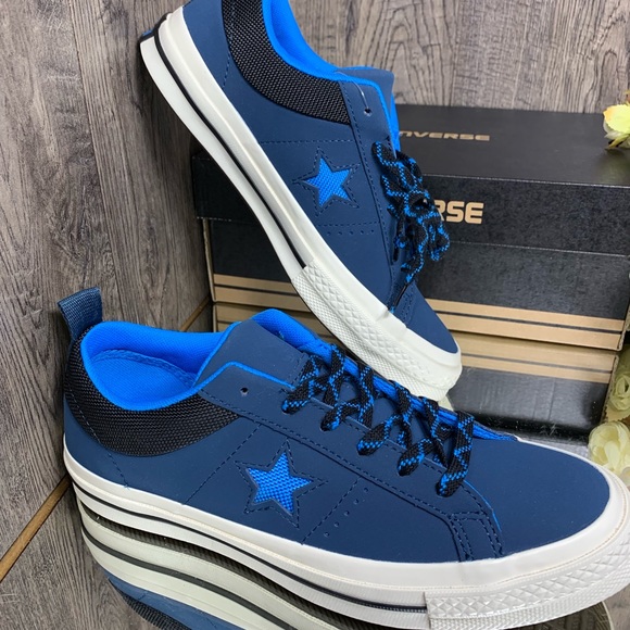 🛍 CONVERSE ONE STAR OX BLUE FIR/BLUE HERO/BLACK - Picture 6 of 8